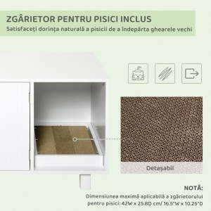Mobila Litiera Pisici – Lemn, cu 2 Usi & Accesorii - Img 6
