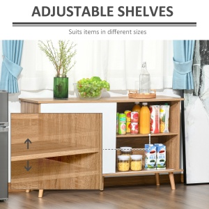 mobilier bucatarie modern, 130x40x74.5cm, culoarea lemnului/alb - Img 5