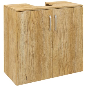 Mobilier de Baie Modern Sub Chiuvetă, Dulăpior Suspendat cu 2 Uși și 2 Rafturi, 60x30x60 cm, Lemn Natural - Img 1