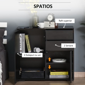 Mobilier Multiuz 79×36×74 cm – Alb cu Sertare si Dulapuri Push - Img 5
