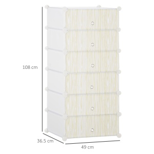 Mobilier pentru incaltaminte modular, 6 cuburi 45x35x17cm din plastic PP si otel, alb - Img 3