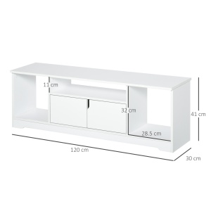 Mobilier Suport TV Pana la 42 inchi cu Dulapior si Etajere Deschise, din Lemn, 120x30x41cm - Img 3