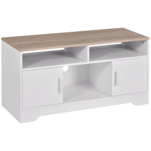 Mobilier TV 42” – Alb & Lemn Natural, Design Compact 105×52 cm - Img 1