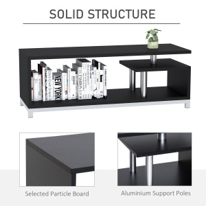 Mobilier TV din Lemn, Negru, 114x40x40.5cm - Img 4