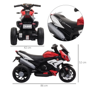 Motocicleta Electrica Copii 6V – Rosu/Negru cu Lumini & Sunete - Img 3
