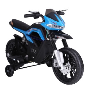 Motocicleta Electrică Copii cu Suspensie Dublă și Muzică și Lumini pentru Copii de la 3 la 8 ani Albastru - Img 1