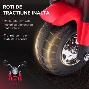 Motocicleta Electrica pentru Copii 3 Roti Lumini Sunete Baterie 6V Viteza 2km/h - Img 6