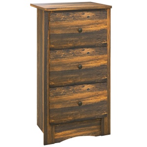 Noptieră cu 2 Sertare în Stil Rustic, Noptieră pentru Dormitor din Lemn, 40x30x74 cm, Maro - Img 1