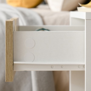 Noptiere Moderne cu Sertar și Raft, Design Modern și Funcțional, Ideal pentru Cameră de Dormit, Albastru - Img 8