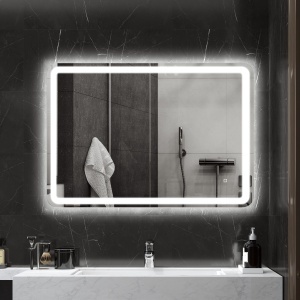 Oglindă de Baie Touch 70x100 cm cu LED 3 Tonuri de Lumină și Antiaburire - Img 2