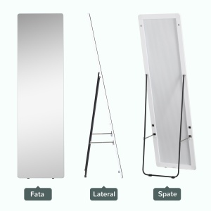 Oglinda de toaleta, suspendata sau inclinata, din aliaj de aluminiu, argintiu - Img 6