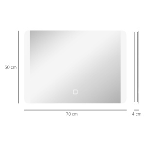 Oglinda pentru baie cu lumini LED, 70 x 50 cm - Img 3