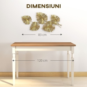 Operă de Artă Murală cu 5 Frunze de Monstera din Metal Auriu cu Accesorii de Montaj Incluse, 83x2.5x39 cm - Img 7