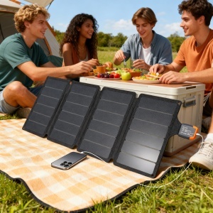 Panou Solar Pliabil 36W, Încărcător Solar Portabil cu Conector Type-C la USB-A, Alimentare pentru Exterior - Img 2
