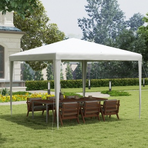 Pavilion de Grădină 3x3 m Portabil cu Acoperire Anti UV, Alb - Img 2