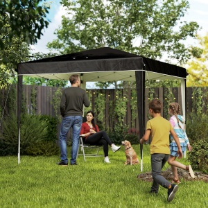 Pavilion Pliabil cu Înălțime Reglabilă și Geantă de Transport, 300x300x273 cm, Negru - Img 2