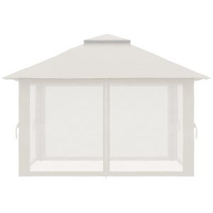 Pavilion Pliabil Pop-Up 4x4 m cu Înălțime Reglabilă pe 3 Niveluri, Pavilion Exterior cu Plasă de Țânțari, Saci de Nisip, Geantă de Transport, UV50+, pentru Grădină Camping Petreceri, Crem - Img 9