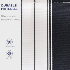 Perdea Soare Rulanta de Perete Manuala cu Dungi , Albastr si alb, 2.5x2m - Img 4