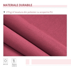 perdea tip rulou impermeabil, 295x245cm, bordeaux - Img 4