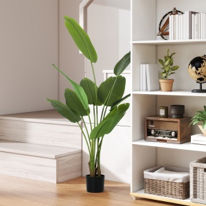 Plantă Artificială de 160 cm cu 10 Frunze Verzi din PEVA și Vas de Ø16.5x13.5 cm - Img 2