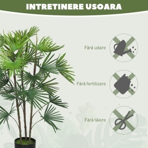 Plantă artificială de 90 cm din plastic verde cu ghiveci de Ø16.5x13.5 cm - Img 6