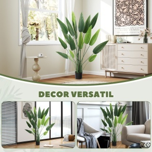 Plantă Artificială "Pasărea Paradisului" cu 20 de Frunze și Ghiveci - Img 8
