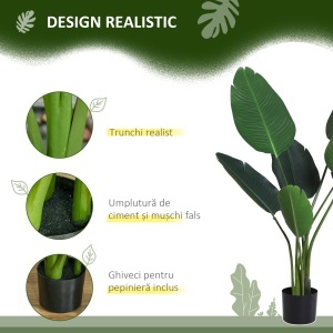 Planta Artificiala Strelitzia – 120 cm pentru Interior/Exterior - Img 4