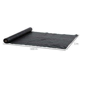 Plasă pentru Mulcire Permeabilă și Anti-UV din Polipropilena, pentru Grădină și Curte, 100x1 m, Negru - Img 3