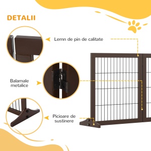 Poarta Animale – Pliabila, Cadru din Lemn Pin pentru Usi & Holuri - Img 6