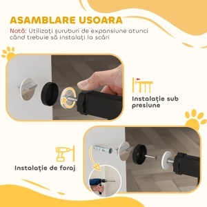 Poarta Siguranta Caini – Extensibila Cu Deschidere Ampla & Montaj Fix - Img 6