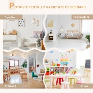Qaba Set Masa & Scaun Lemn Copii – Pentru Joaca, Desen & Activitati - Img 7