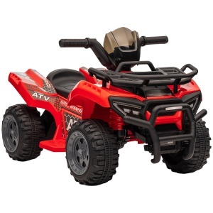 Quad Electric Copii 6V – Rosu cu Faruri & Pedale