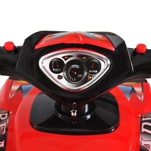 Quad Jucarie pentru Copii cu 4 Roti Claxon Muzica Lumini 60 × 38 × 42cm in PP Rosu - Img 8