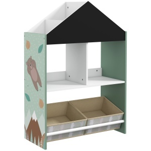 Raft de depozitare pentru jucarii pentru copii pentru dormitorul copiilor cu sertare si rafturi detasabile mobilier pentru sufragerie si cresa pentru copii verde