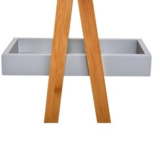 Raft pentru baie din MDF si bambus, 30x18x81cm, gri - Img 9