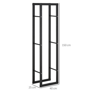 raft stocare lemne, vertical, de interior, 40x25x150cm - Img 3