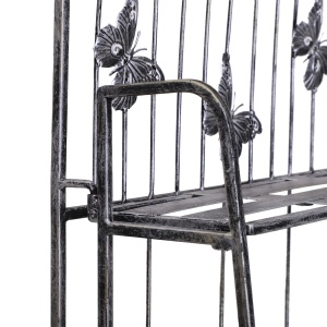 Rafturi pentru ghiveci cu 3 nivele pentru Gradina Balcon Intern, Gri Argintiu, 44 x 25 x96cm - Img 8