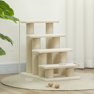 Scara Pisici 4 Etaje – Din Pal & Peluche 63,5×43×60 cm - Img 3