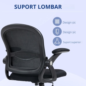 Scaun Birou Ergonomic – Spatar Plasa & sezut Tapitat - Img 4