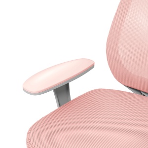 Scaun Birou Ergonomic, Respirabil, cu Inclinare, 5 Roti, Inaltime Reglabil, 55x48x82.5-94.5 cm, Roz - Img 9
