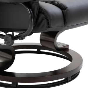 Scaun cu Puf Suport pentru Picioare și Funcție de Masaj, Reclinabil la 145° și Rotativ la 360°, Negru - Img 9