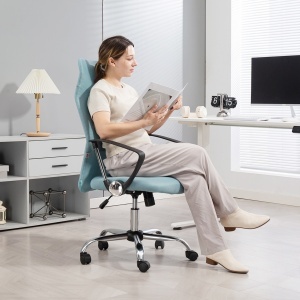 Scaun de Birou Ergonomic cu Înălțime Reglabilă și Spătar din Plasă, Verde - Img 2