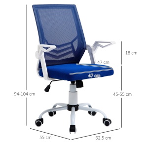 Scaun de Birou Ergonomic cu Suport Lombar din Tesatura Albastra - Img 3