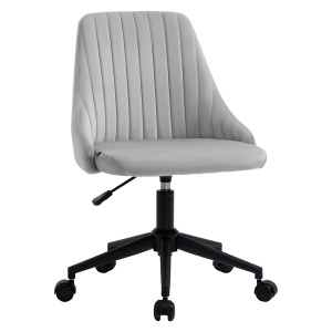 scaun de birou reglabil, catifea, 50x58x77-85cm, gri - Img 1
