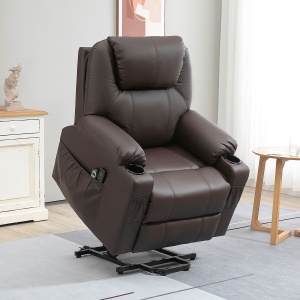 Scaun Electric Ridicare Seniori Piele PU cu Masaj & Telecomanda - Img 2