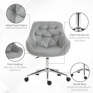 scaun ergonomic de birou, 59x58x80-90 cm, gri - Img 6