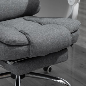 Scaun Ergonomic de Birou Reglabil cu Suport pentru Picioare, Spătar Înalt și Brațe, 65x70x115-123 cm, Gri - Img 9