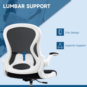 Scaun ergonomic inalt pentru birou, pentru stat in picioare, cotiere rabatabile, suport lombar, inaltime reglabila, negru - Img 6
