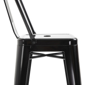 Scaun Metalic Solid si Stivuibil, 44x46x116 cm, negru - Img 9