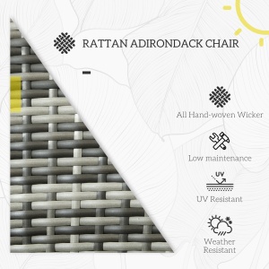Scaun Rachita Adirondack pentru Gradina, Gri - Img 4